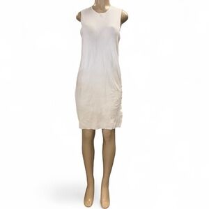 NWT Lita by Ciara Ribbed Asymmetrical Sweater Dress w Button Detail Size L White